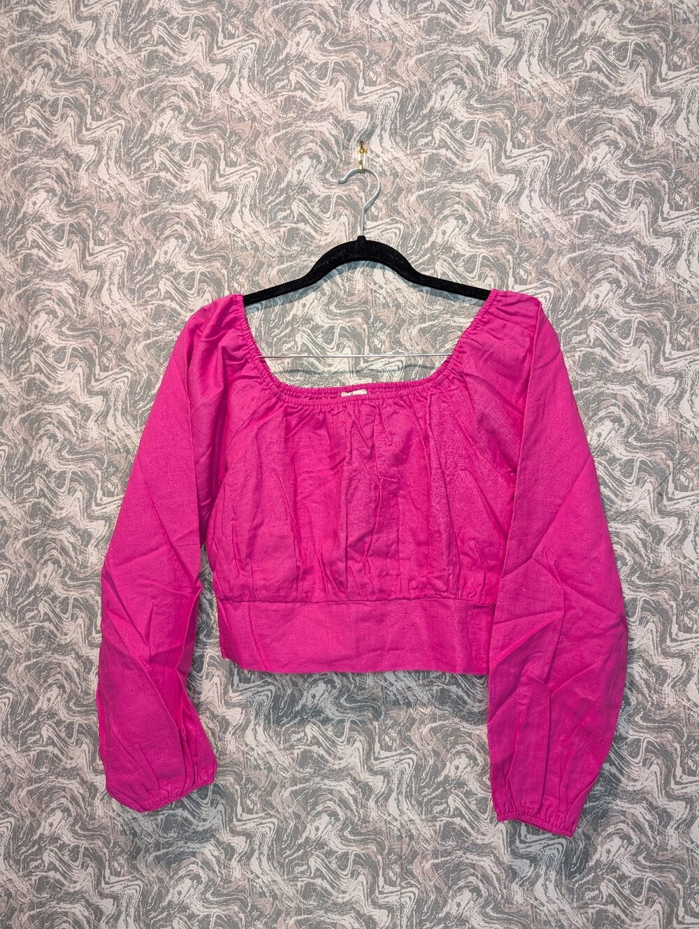 NWT Easel Linen Cotton Blend Crop Top